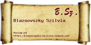 Blazsovszky Szilvia névjegykártya